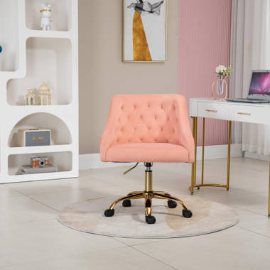 Velvet office chair pink hot sale